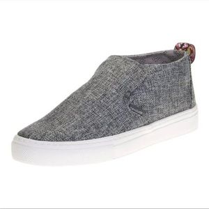 Hey Dude Women's Peyton Slip On Linen Grey Black 10